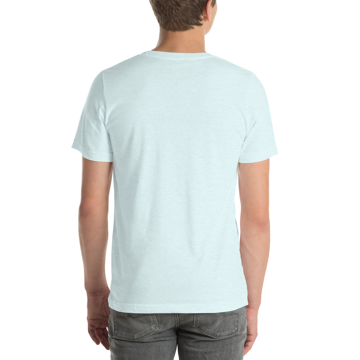 12-Hour Shift, 13 Hours Later, Still Charting funny nurse t-shirt in Heather Ice Blue, back view