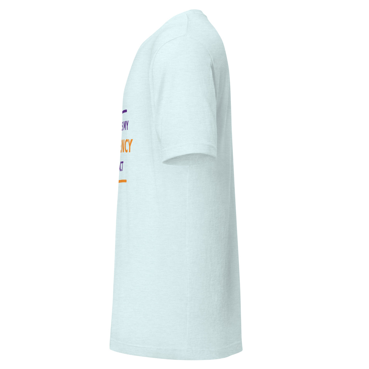My Cat Is My Emergency Contact cat lover t-shirt in Heather Ice Blue, left side view