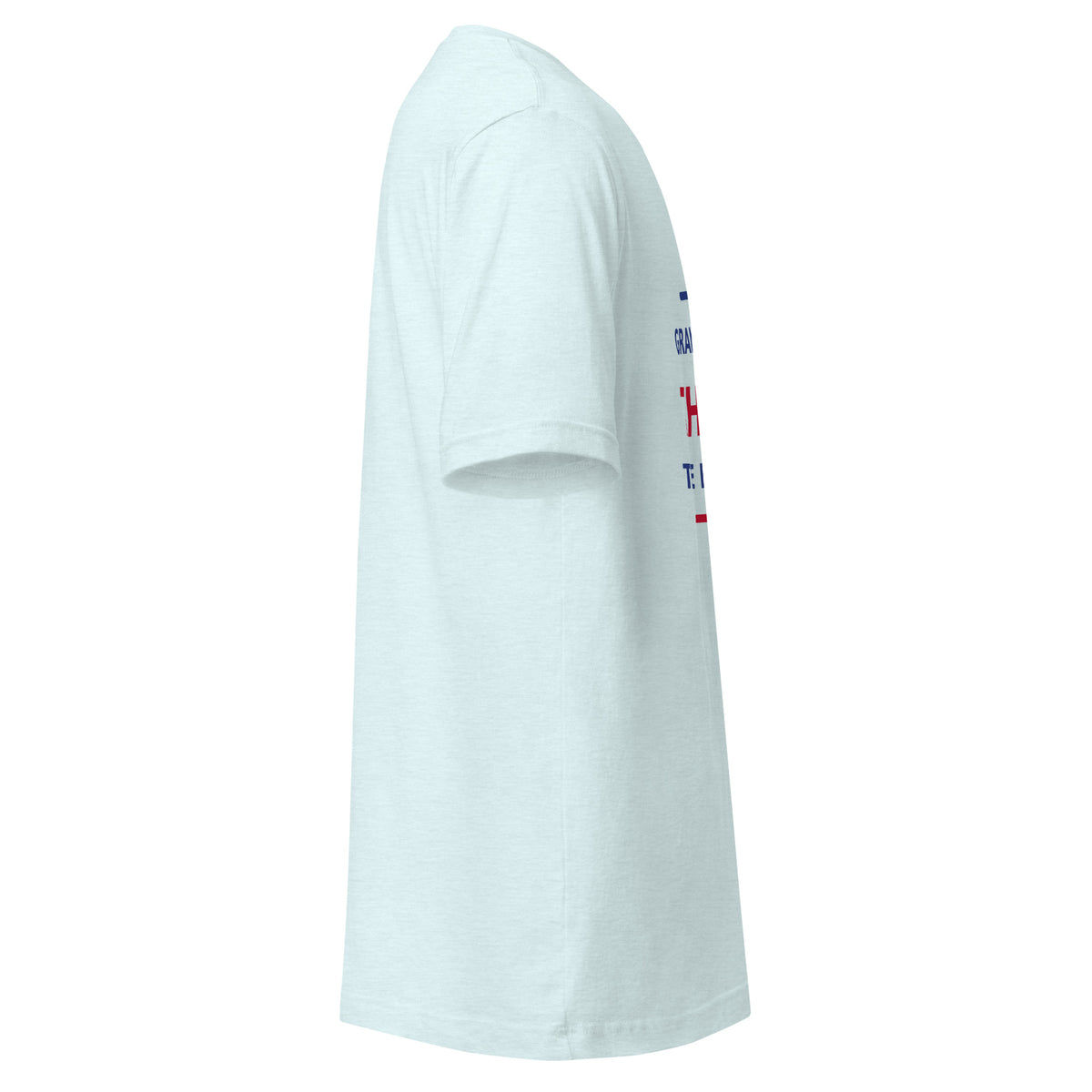 Grandpa: The Man, The Myth, The Bad Influence funny grandpa t-shirt in Heather Ice Blue, right side view
