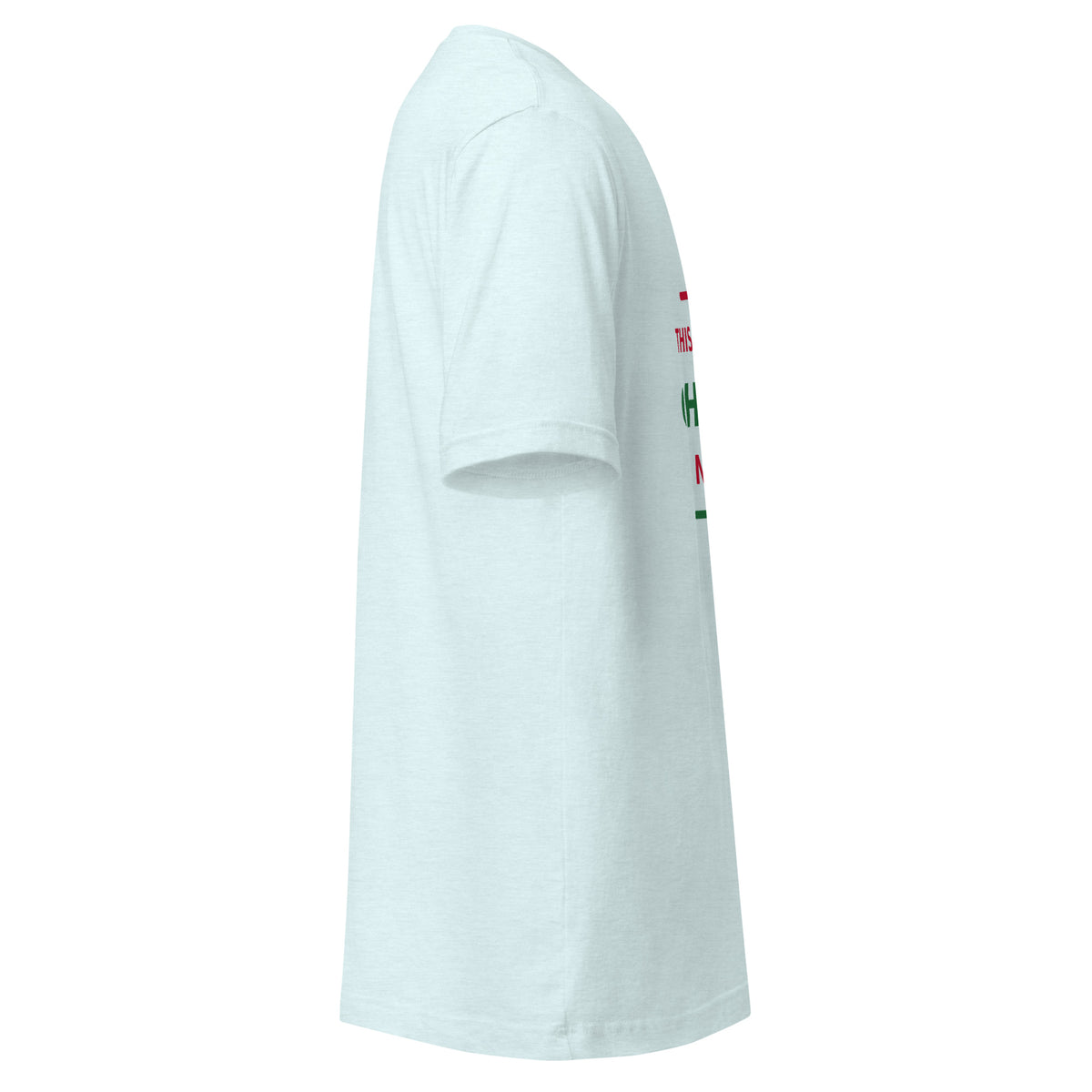 This Is My Official Christmas Nap funny Christmas t-shirt in Heather Ice Blue, right side view