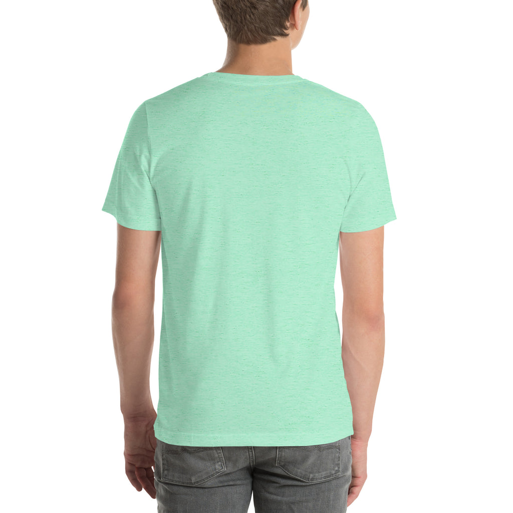 Speaking Hours Begin After Cup Two coffee lover t-shirt in Heather Mint, back view