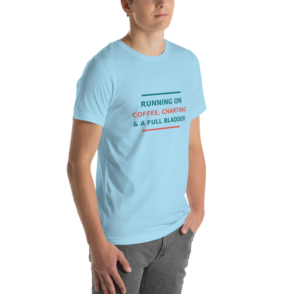 Running On Coffee, Charting & A Full Bladder T-shirt by Little Laughs Co.
