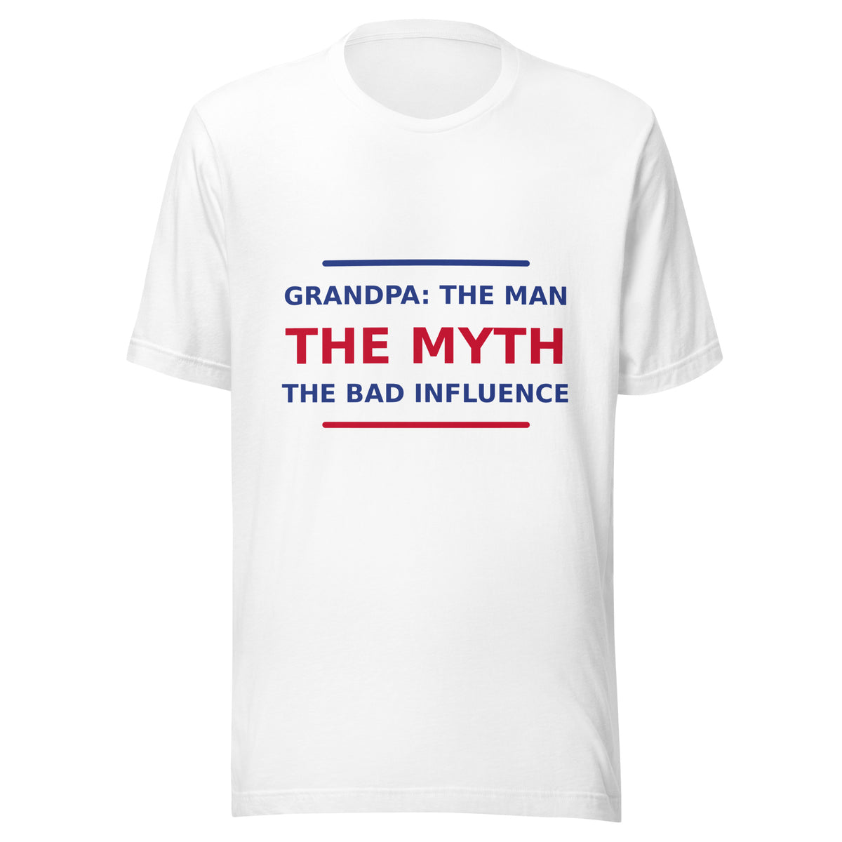 Grandpa: The Man, The Myth, The Bad Influence T-shirt in White by Little Laughs Co.