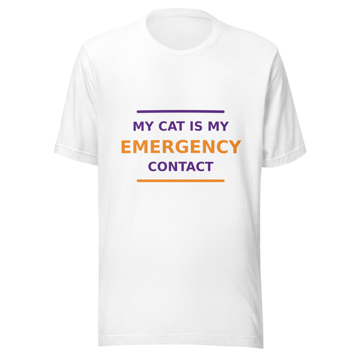 My Cat Is My Emergency Contact cat lover t-shirt in White, front view
