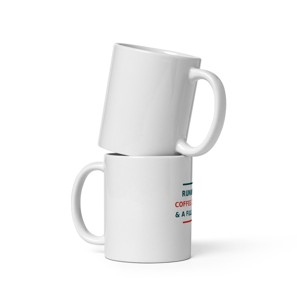 Running On Coffee, Charting & A Full Bladder funny nurse coffee mug, front view