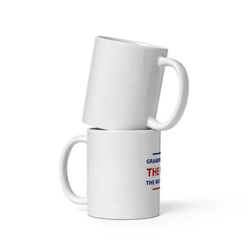 Grandpa: The Man, The Myth, The Bad Influence funny grandpa coffee mug, front view