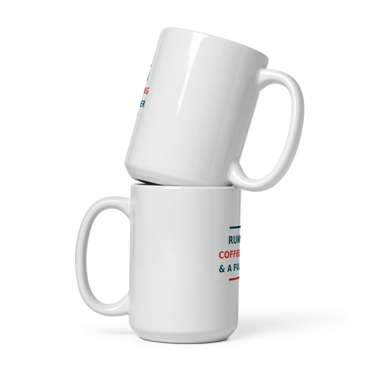 Running On Coffee, Charting & A Full Bladder funny nurse coffee mug, front view
