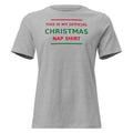 This Is My Official Christmas Nap funny Christmas women's relaxed tee in Athletic Heather, front view