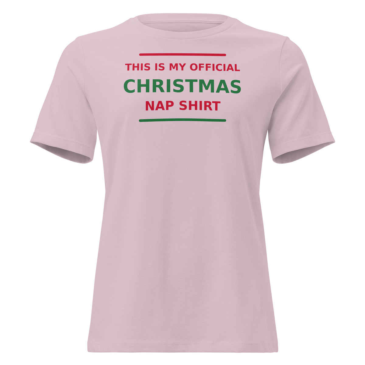 This Is My Official Christmas Nap funny Christmas women's relaxed tee in Light Violet, front view