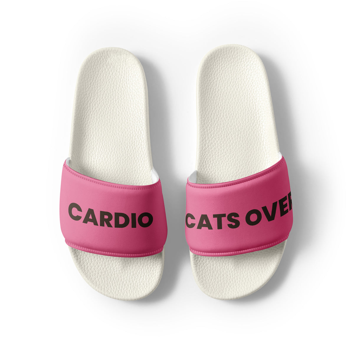 Cats Over Cardio cat lover women's slides, front view