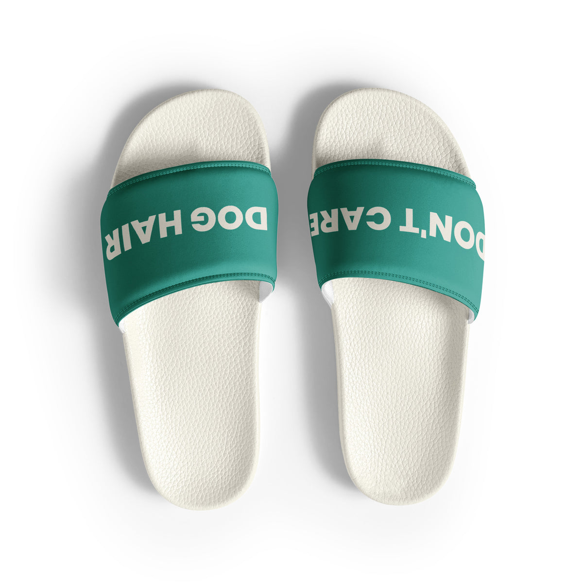 Dog Hair Don't Care dog lover women's slides, front view