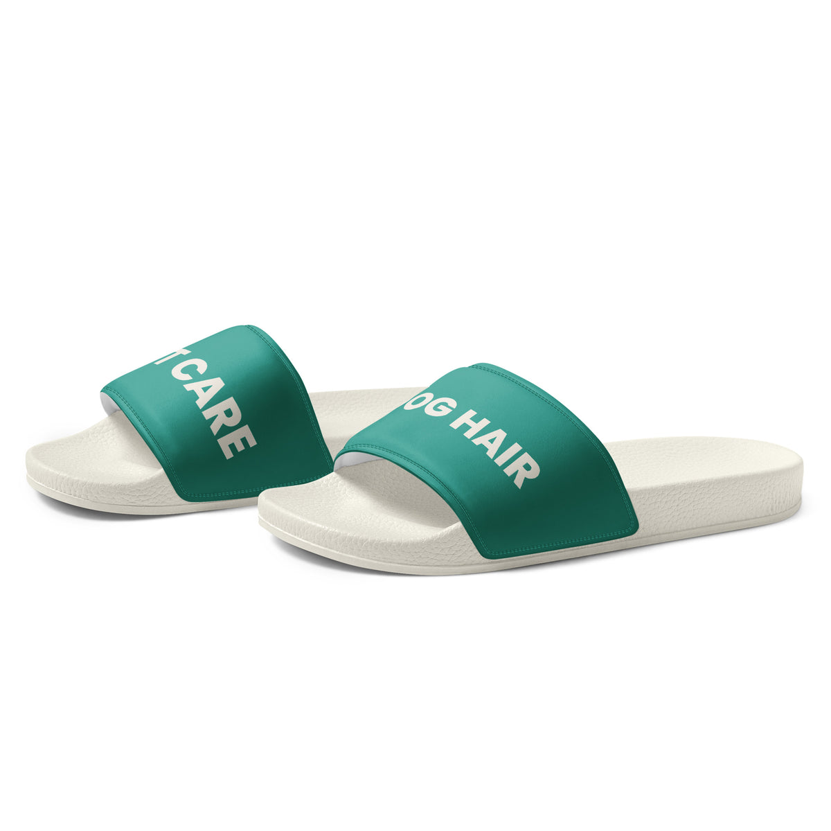 Dog Hair Don't Care dog lover women's slides, left front view