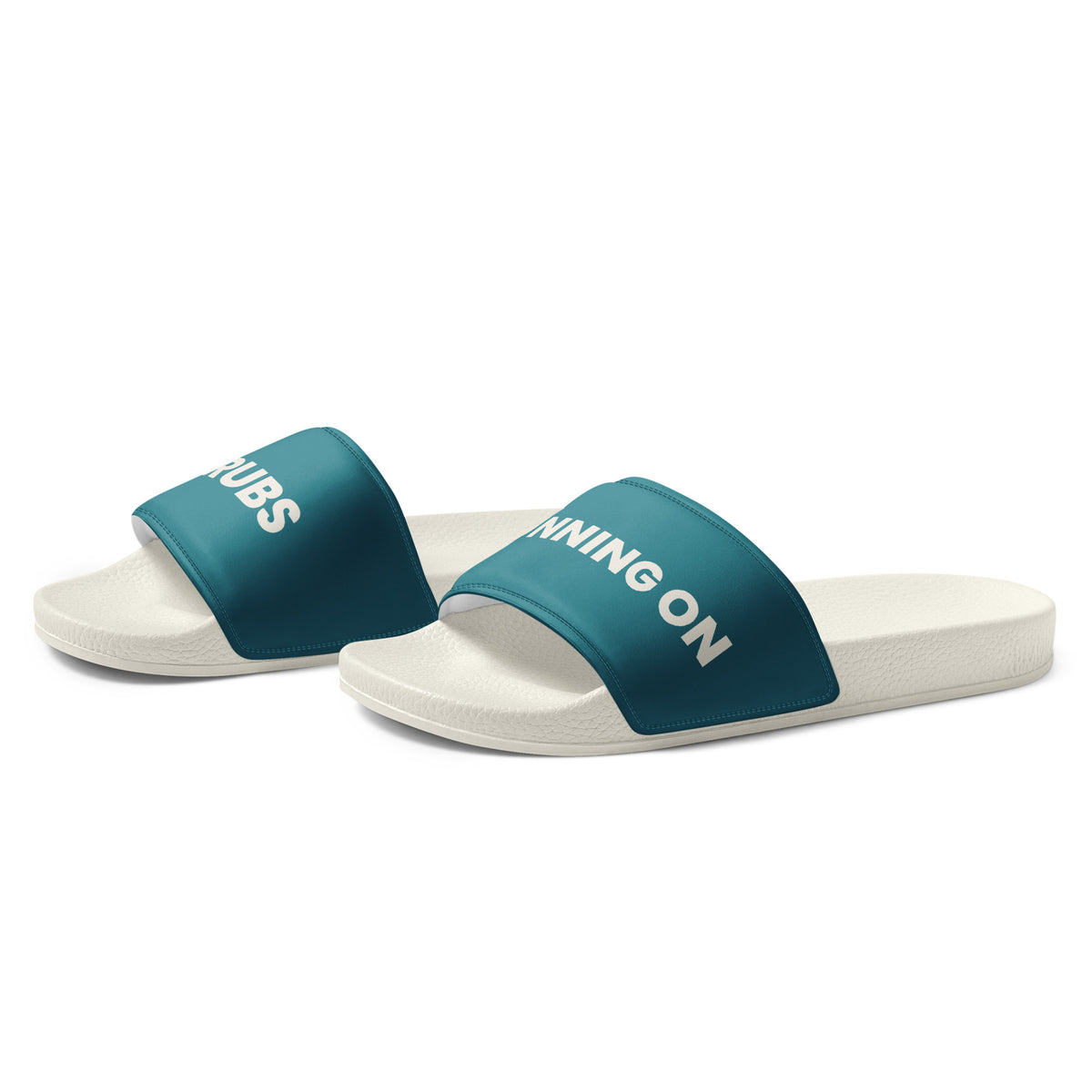 Running On Scrubs funny nurse women's slides, left front view